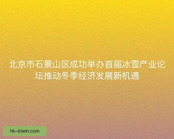 北京市石景山区成功举办首届冰雪产业论坛推动冬季经济发展新机遇